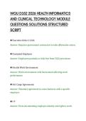 WGU D352 2026 HEALTH INFORMATICS&NewLine;AND CLINICAL TECHNOLOGY MODULE&NewLine;QUESTIONS SOLUTIONS STRUCTURED&NewLine;SCRIPT