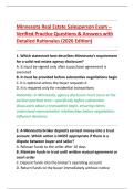 Minnesota Real Estate Salesperson Exam &ndash; &NewLine;Verified Practice Questions & Answers with &NewLine;Detailed Rationales &lpar;2026 Edition&rpar;