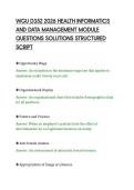 WGU D352 2026 HEALTH INFORMATICS&NewLine;AND DATA MANAGEMENT MODULE&NewLine;QUESTIONS SOLUTIONS STRUCTURED&NewLine;SCRIPT