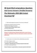 NE Social Work Jurisprudence Questions &NewLine;And Correct Answers &lpar;Verified Answers&rpar; &NewLine;Plus Rationales 2026 Q&A Instant &NewLine;Download Pdf 
