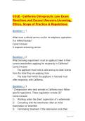 CCLE - California Chiropractic Law Exam Questions and Correct Answers-Licensing&comma; Ethics&comma; Scope of Practice & Regulations &period;