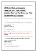 NH Social Work Jurisprudence &NewLine;Questions And Correct Answers &NewLine;&lpar;Verified Answers&rpar; Plus Rationales 2026 &NewLine;Q&A Instant Download Pdf