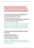 Maine Real Estate Sales Agent Exam &ndash; &NewLine;Verified Practice Questions & Answers &NewLine;with Detailed Rationales &lpar;2026 Edition&rpar; 