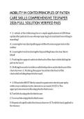 Updated&sol;Latest Mobility in Context Principles of Patient Care Skills Comprehensive Test Bank Study Guide Examination Questions and Answers for Nursing Patient Mobility Safe Handling Transfer Techniques Clinical Skills Fundamentals of Nursing Care and Prac