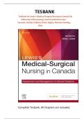 Updated and Latest Lewis&rsquo;s Medical Surgical Nursing in Canada&NewLine;Assessment and Management of Clinical Problems 5th Edition Tyerman Cobbett&NewLine;Test Bank Comprehensive Examination Questions and Answers Study Guide&NewLine;for Adult Health Nursing Medical Surgical Car