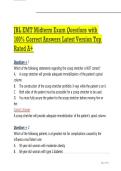 JBL EMT Midterm Exam Questions with 100- Correct Answers Latest Version Top Rated A&plus;