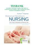 Updated&sol;Latest Maternal Newborn Nursing The Critical Components of Nursing Care 3rd Edition Durham and Chapman Test Bank Comprehensive Examination Questions and Answers Study Guide for Maternal Health Newborn Care Obstetric Nursing Labor Delivery Postpart