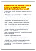 Human Anatomy and Physiology Chapter 1&NewLine;Practice Test Questions & Answers&NewLine;&lpar;2026&sol;2027&rpar; &vert; Detailed Study Guide &vert; A&plus;