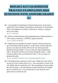 BIOLOGY MAJOR FIELD TEST PRACTICE&NewLine;EXAMINATION 2026 QUESTIONS WITH&NewLine;ANSWERS GRADED A&plus;