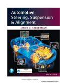 TEST BANK FOR Automotive Steering&comma; Suspension & Alignment&comma; 8th edition by James Halderman ISBN&colon;9780135674642 COMPLETE GUIDE ALL CHAPTERS COVERED 100&percnt; VERIFIED A&plus; GRADE ASSURED &excl;&excl;&excl;&excl;&excl;NEW LATEST UPDATE&excl;&excl;&excl;&excl;