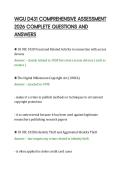 WGU D431 COMPREHENSIVE ASSESSMENT&NewLine;2026 COMPLETE QUESTIONS AND&NewLine;ANSWERS