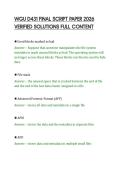 WGU D431 FINAL SCRIPT PAPER 2026&NewLine;VERIFIED SOLUTIONS FULL CONTENT