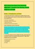 HESI Critical Care Exam Prep Document &NewLine;2026&sol;2027 &vert; Intensive Care Nursing&comma; Clinical &NewLine;Judgment and NGN 