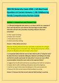 HESI RN Maternity Exam 2026 &vert; 145 Real Exam &NewLine;Questions & Correct Answers &vert; OB Childbearing &NewLine;Family Comprehensive Review Guide 