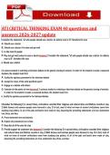 ATI Critical Thinking Exam 2026 &vert; Questions & Answers&NewLine;&NewLine;