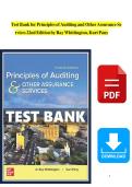 TEST BANK - Principles of Auditing and Other Assurance Services 22nd Edition by Ray Whittington&comma; Kurt Pany&NewLine;