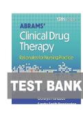 TEST BANK FOR Abrams' Clinical Drug Therapy&colon; Rationales for Nursing Practice&comma; Thirteenth&comma; North American Edition by Geralyn Frandsen ISBN&colon;978-1975222321 COMPLETE GUIDE ALL CHAPTERS COVERED 100&percnt; VERIFIED A&plus; GRADE ASSURED&excl;&excl;&excl;&excl;&excl;NEW LATEST UPDATE&excl;&excl;&excl;&excl;&excl;