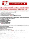 ATI New Fundamentals 2026&sol;2027 &vert; Questions & Answers&NewLine;&NewLine;