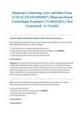 Minnesota Cosmetology Laws and Rules Exam ACTUAL EXAM 2026&sol;2027 &vert; Minnesota Board Cosmetologist Examiners &vert; Verified Q&A &vert; Pass Guaranteed - A&plus; Graded