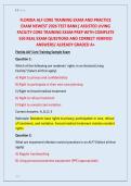 FLORIDA ALF CORE TRAINING EXAM AND PRACTICE &NewLine;EXAM NEWEST 2026 TEST BANK&vert; ASSISTED LIVING &NewLine;FACILITY CORE TRAINING EXAM PREP WITH COMPLETE &NewLine;550 REAL EXAM QUESTIONS AND CORRECT VERIFIED &NewLine;ANSWERS&sol; ALREADY GRADED A&plus;