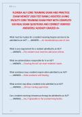 FLORIDA ALF CORE TRAINING EXAM AND PRACTICE &NewLine;EXAM NEWEST 2026 TEST BANK&vert; ASSISTED LIVING &NewLine;FACILITY CORE TRAINING EXAM PREP WITH COMPLETE &NewLine;550 REAL EXAM QUESTIONS AND CORRECT VERIFIED &NewLine;ANSWERS&sol; ALREADY GRADED A&plus;