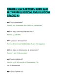 BIOLOGY 1010 SLCC STUDY GUIDE 2026 &NewLine;TEST PAPER QUESTIONS AND SOLUTIONS &NewLine;GRADED A&plus;