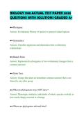 BIOLOGY 1108 ACTUAL TEST PAPER 2026 &NewLine;QUESTIONS WITH SOLUTIONS GRADED A&plus; 