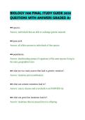 BIOLOGY 1108 FINAL STUDY GUIDE 2026 &NewLine;QUESTIONS WITH ANSWERS GRADED A&plus; 