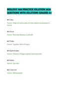 BIOLOGY 1108 PRACTICE SOLUTION 2026 &NewLine;QUESTIONS WITH SOLUTIONS GRADED A&plus; 