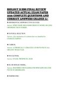 BIOLOGY B HBS FINAL REVIEW &NewLine;UPDATED ACTUAL EXAM PAPER &NewLine;2026 COMPLETE QUESTIONS AND &NewLine;CORRECT ANSWERS GRADED A&plus;