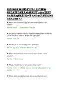 BIOLOGY B HBS FINAL REVIEW &NewLine;UPDATED EXAM SCRIPT 2026 TEST &NewLine;PAPER QUESTIONS AND SOLUTIONS &NewLine;GRADED A&plus; 