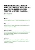 BIOLOGY B HBS FINAL REVIEW &NewLine;UPDATED PRACTICE SOLUTION SET &NewLine;2026 TESTED QUESTIONS WITH &NewLine;VERIFIED ANSWERS GRADED A&plus; 