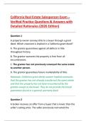 California Real Estate Salesperson Exam &ndash; &NewLine;Verified Practice Questions & Answers with &NewLine;Detailed Rationales &lpar;2026 Edition&rpar; 