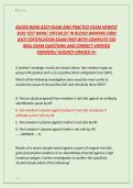 BLOOD BANK ASCP EXAM AND PRACTICE EXAM NEWEST &NewLine;2026 TEST BANK&vert; SPECIALIST IN BLOOD BANKING &lpar;SBB&rpar; &NewLine;ASCP CERTIFICATION EXAM PREP WITH COMPLETE 550 &NewLine;REAL EXAM QUESTIONS AND CORRECT VERIFIED &NewLine;ANSWERS&sol; ALREADY GRADED A&plus;