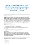 HESI A2 Version 2 Exam ACTUAL EXAM 2026&sol;2027 &vert; Comprehensive Nursing Admission Readiness Assessment &vert; Verified Q&A &vert; Pass Guaranteed - A&plus; Graded