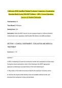 California QME Qualified Medical Evaluator Competency Examination Question Bank &lpar;Latest 2026&sol;2027 Edition&rpar; &ndash; 100&percnt; Correct Questions&comma; Answers & Detailed Rationales