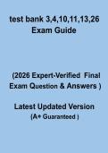 Test Bank Chapters 3&comma; 4&comma; 10&comma; 11&comma; 13 & 26 Exam Guide&colon; Complete Study Guide & Practice Questions PDF