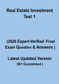 Real Estate Investment Test 1&colon; Complete Study Guide & Practice Questions PDF