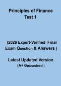 Principles of Finance &ndash; Test 1&colon; Complete Study Guide & Practice Questions PDF