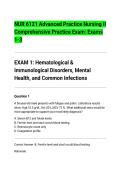 NUR 6121 Advanced Practice Nursing II&NewLine;Comprehensive Practice Exam&colon; Exams&NewLine;1-3&NewLine;EXAM 1&colon; Hematological &&NewLine;Immunological Disorders&comma; Mental&NewLine;Health&comma; and Common Infections