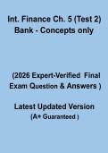 International Finance Ch&period; 5 &lpar;Test 2&rpar; Bank &ndash; Concepts Only&colon; Complete Study Guide & Exam Questions PD