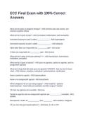 ECC Final Exam with 100&percnt; Correct Answers