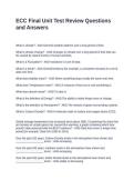 ECC Final Unit Test Review Questions and Answers