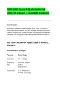 NSG 3500 Exam 4 Study Guide Fall&NewLine;2025&sol;26 Update &ndash; Complete Solutions&NewLine;Exam Overview&NewLine;NSG 3500 is a Maternal Health nursing course&period; Exam 4 focuses on&NewLine;advanced maternal-newborn concepts including neonatal assessment&comma;&NewLine;newborn complications&comma; postpartum car