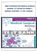 Updated&sol;Latest Timby's Introductory Medical Surgical Nursing 13th Edition Test Bank Comprehensive Examination Questions and Answers Study Guide for Adult Health Nursing Medical Surgical Care Patient Assessment Clinical Decision Making Evidence Base