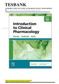 Updated&sol;Latest Introduction to Clinical Pharmacology 10th Edition Constance Visovsky Cheryl Zambroski Shirley Hosler Test Bank Comprehensive Examination Questions and Answers Study Guide for Drug Therapy Medication Administration Pharmacokinetics Pharmaco