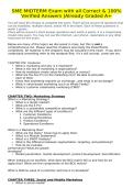 SME MIDTERM Exam with all Correct & 100&percnt; Verified Answers &vert;Already Graded A&plus;