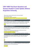 CON 1400V Final Exam Questions and &NewLine;Answers Graded A&plus;Latest Update&semi; Defense &NewLine;Acquisition University