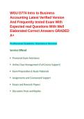 WGU D774 Intro of Business Accounting Latest Verified Version And Frequently tested Exam With Expected real Questions With Well Elaborated Correct Answers GRADED A&plus;&period;