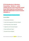 D774 Introduction to Business Accounting - Section 4 - Latest Verified Version And Frequently tested Exam With Expected real Questions With Well Elaborated Correct Answers GRADED A&plus;&period;